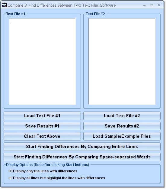 Compare & Find Differences Between Two Text Files  screen shot
