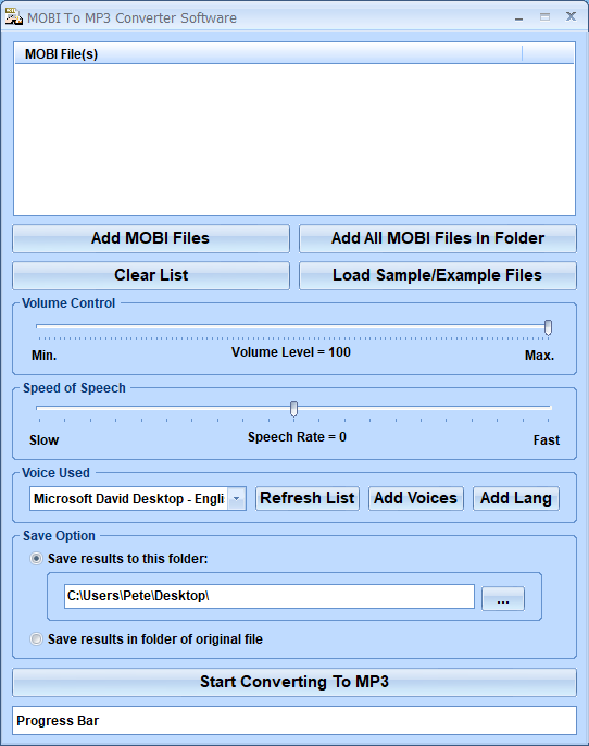 screenshot of convert-mobi-mp3
