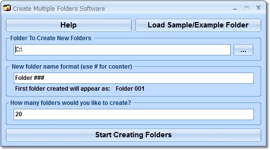 Screenshot for Create Multiple Folders Software 7.0
