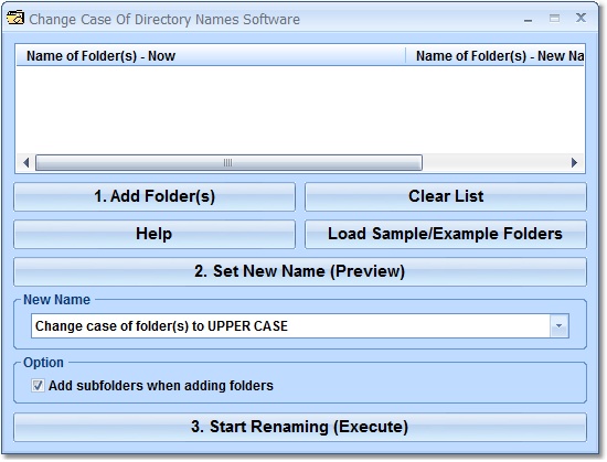 Screenshot for Change Case of Directory Names Software 7.0
