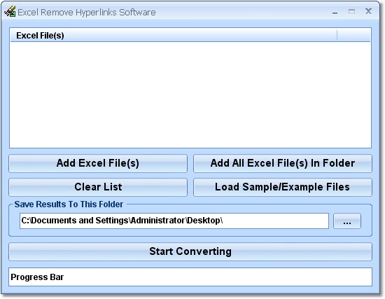 Screenshot for Excel Remove Hyperlinks Software 7.0
