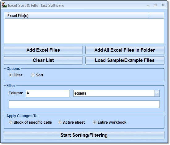Screenshot for Excel Sort & Filter List Software 7.0