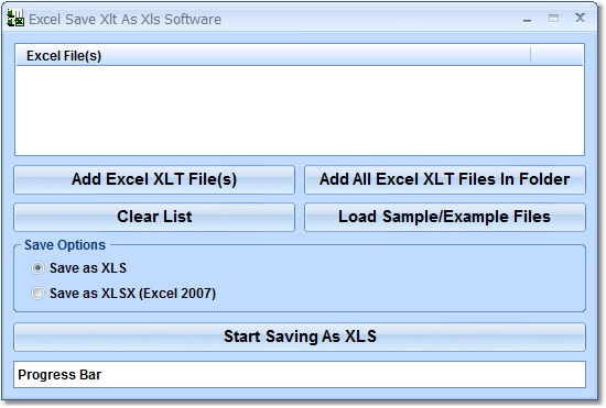 Screenshot for Excel Save Xlt As Xls Software 7.0