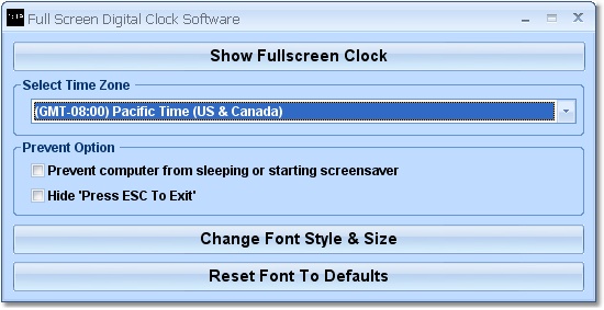 Full Screen Digital Clock Software
