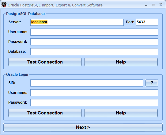 screenshot of oracle-postgresql-import,-export-and-convert-software