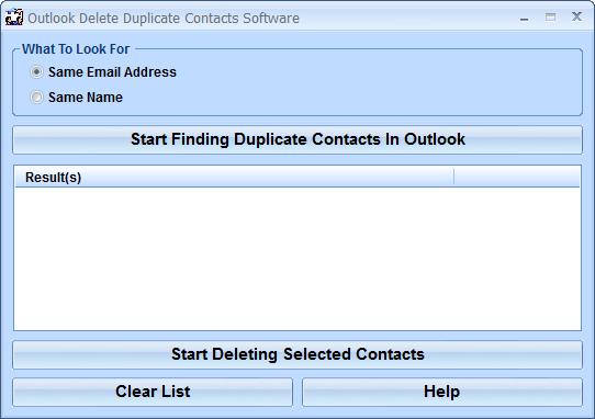 screenshot of outlook-delete-duplicate-contacts-software