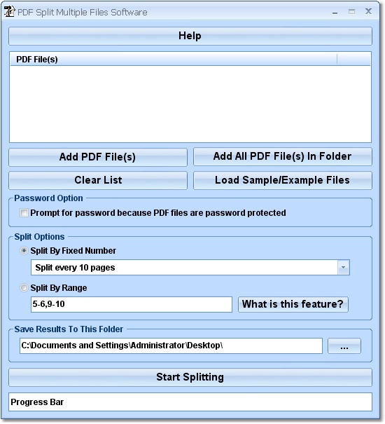 Screenshot for PDF Split Multiple Files Software 7.0