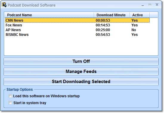 Podcast Download Software screen shot