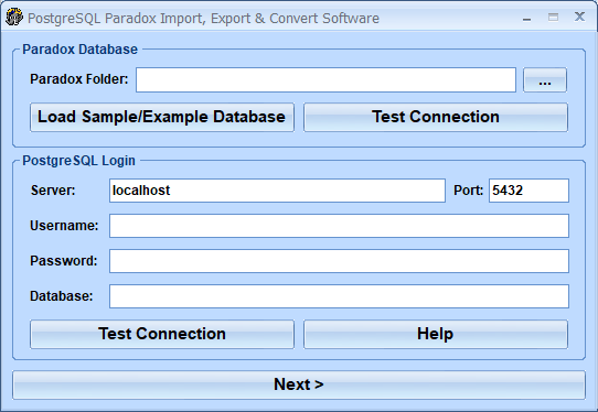 screenshot of postgresql-paradox-import,-export-and-convert-software