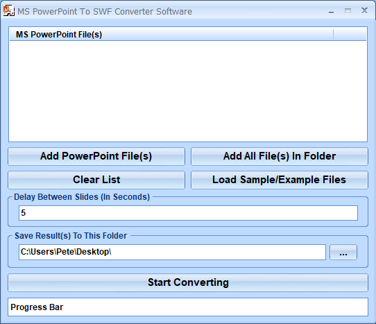 screenshot of ms-powerpoint-to-swf-converter-software