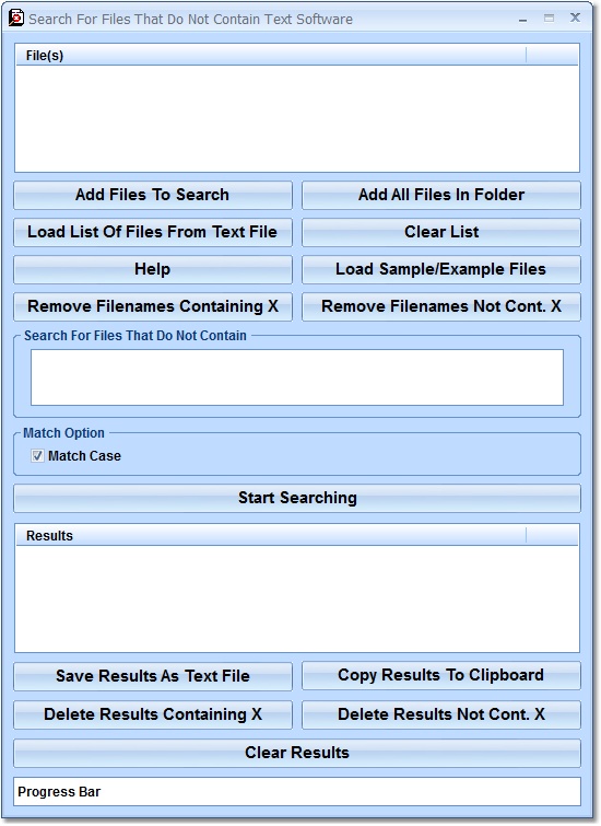 Screenshot for Search For Files That Do Not Contain Text Software 7.0