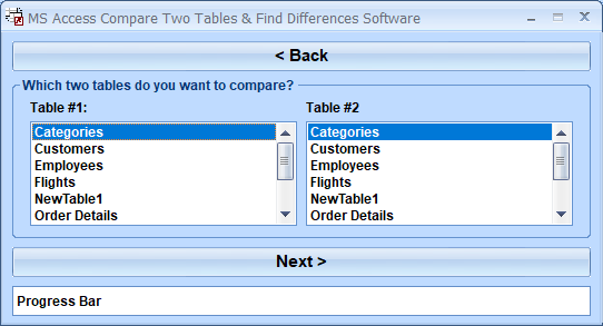 screenshot of ms-access-compare-two-tables-and-find-differences-software