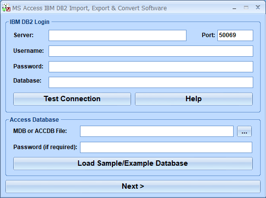 screenshot of ms-access-ibm-db2-import,-export-and-convert-software