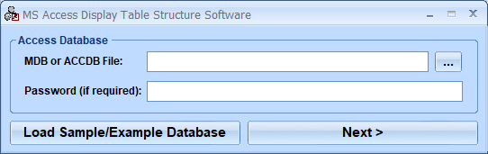 MS Access Display Table Structure Software screenshot