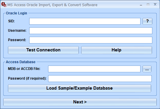 screenshot of ms-access-oracle-import,-export-and-convert-software