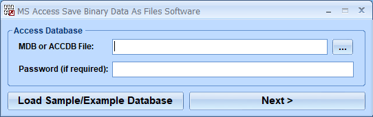 MS Access Save Binary Data As Files Software 7.0 full