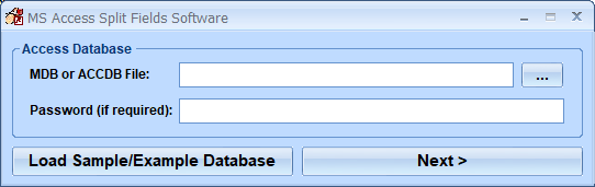 screenshot of ms-access-split-fields-software