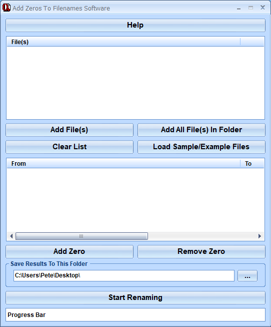 Add Zeros To Filenames Software screenshot