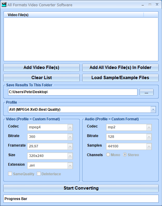 All Formats Video Converter Software screenshot