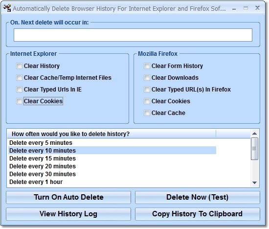 Automatically Delete Browser History For Internet Explorer and Firefox Software