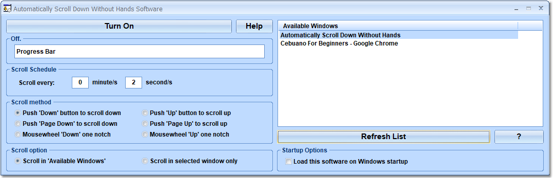 screenshot of auto-scroll-down