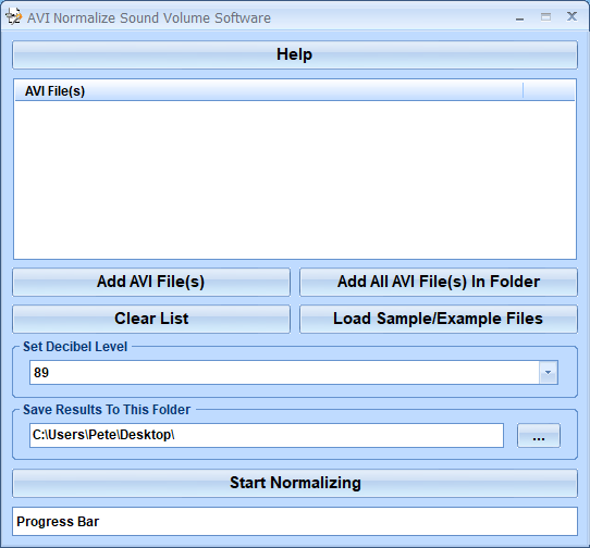 screenshot of avi-normalize-volume-levels-software