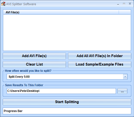 screenshot of avi-video-splitter-software