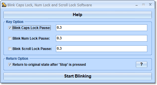 Blink Caps Lock, Num Lock and Scroll Lock Software screenshot