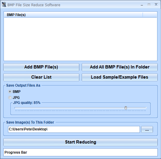 screenshot of bmp-file-size-reduce-software