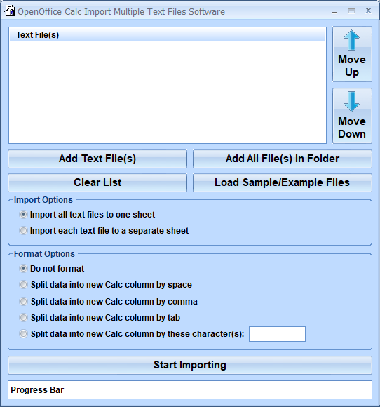 screenshot of openoffice-calc-import-multiple-text-files-software
