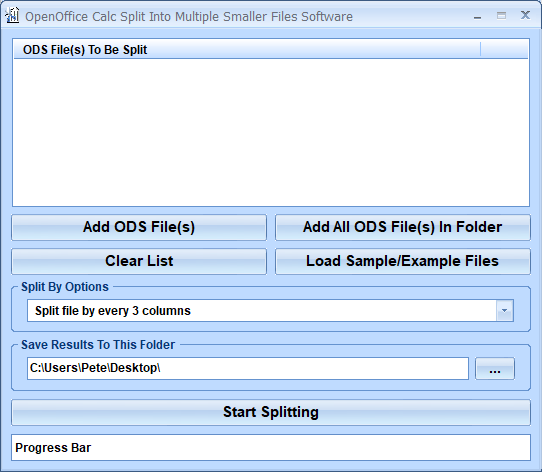 screenshot of ods-split-files-into-multiple-smaller-files-software