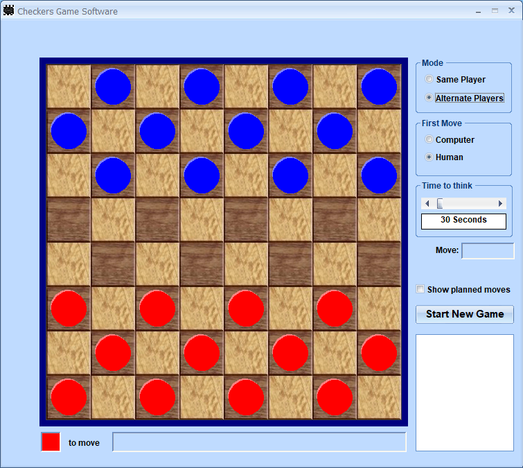 screenshot of checkers-game-software