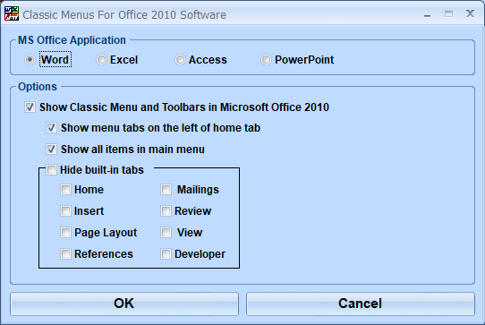 screenshot of classic-menus-for-office-2010-software