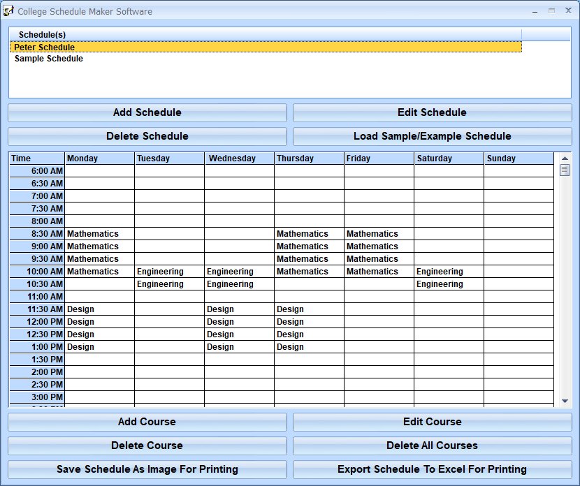 screenshot of college-schedule-maker-software