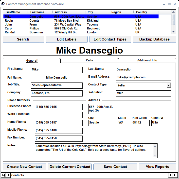 screenshot of contact-management-database-software