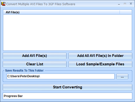 screenshot of convert-multiple-avi-files-to-3gp-files-software