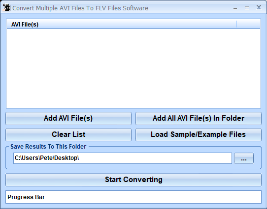 screenshot of convert-multiple-avi-files-to-flv-files-software