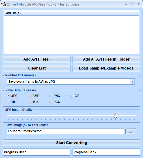 screenshot of convert-multiple-avi-files-to-jpg-files-software