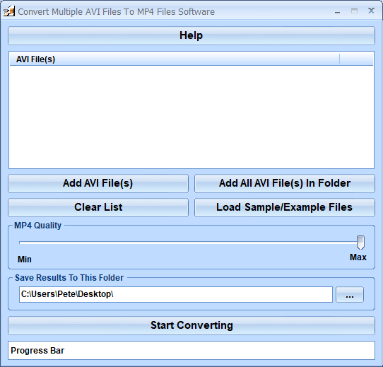 screenshot of convert-multiple-avi-files-to-mp4-files-software
