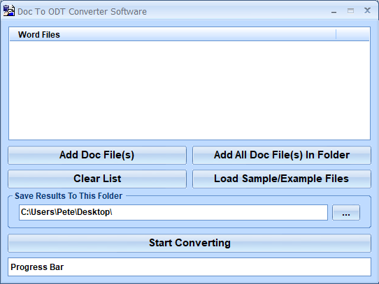 screenshot of doc-to-odt-converter-software