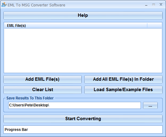 screenshot of eml-to-msg-converter-software