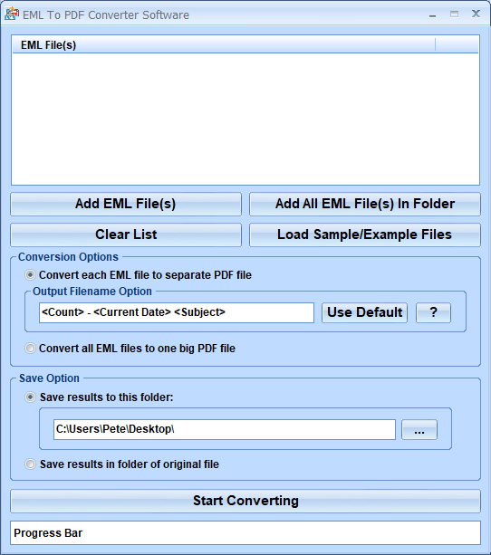 screenshot of eml-to-pdf-converter-software