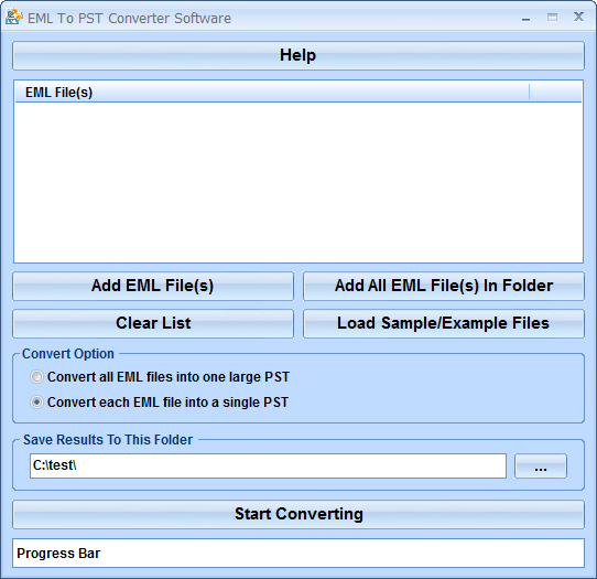 screenshot of eml-to-pst-converter-software