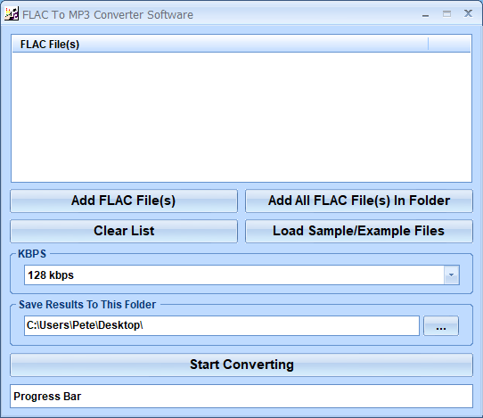 screenshot of flac-to-mp3-converter-software