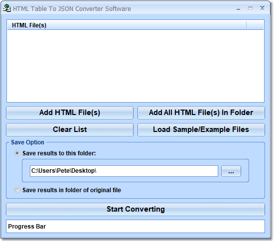 screenshot of html-to-json-converter-software