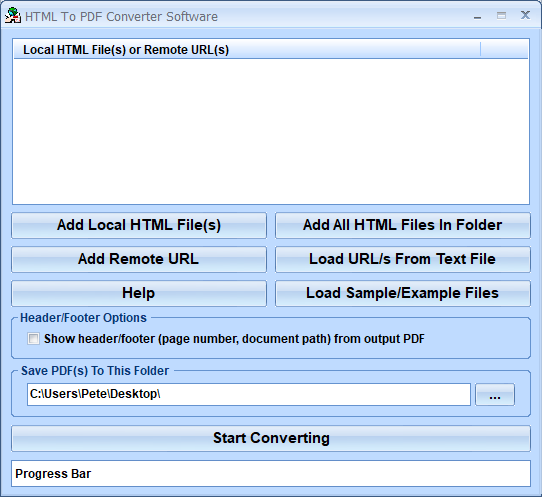 screenshot of html-to-pdf-converter-software