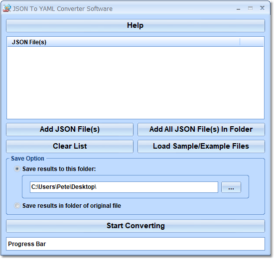 screenshot of json-to-yaml-converter-software