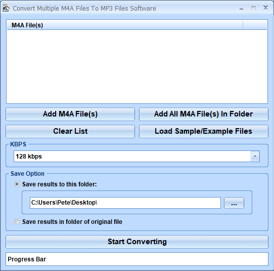 screenshot of convert-multiple-m4a-files-to-mp3-files-software