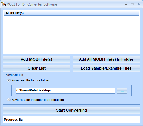screenshot of convert-mobi-to-pdf