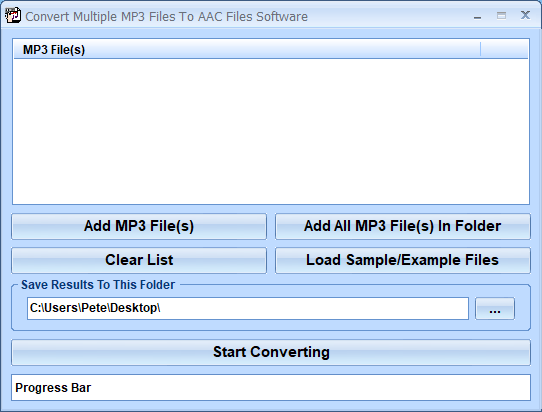 screenshot of convert-multiple-mp3-files-to-aac-files-software